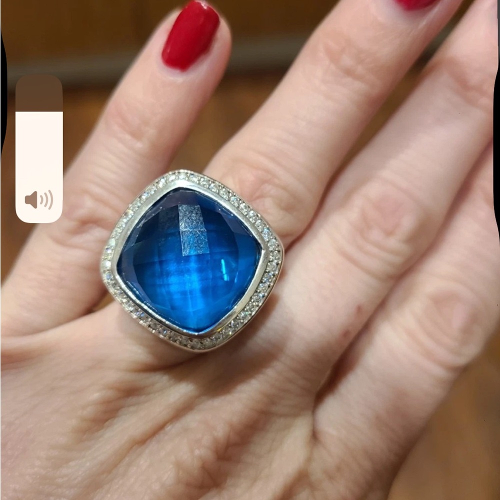 David Yurman 17mm Blue Topaz Ring
